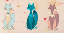 Foxes in a meadow pour coussins deco